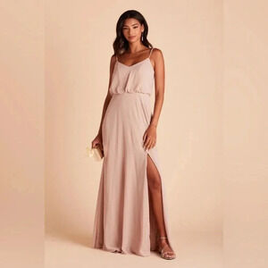 BIRDY GREY NWT GWENNIE CHIFFON TAUPE DRESS SIZE SMALL